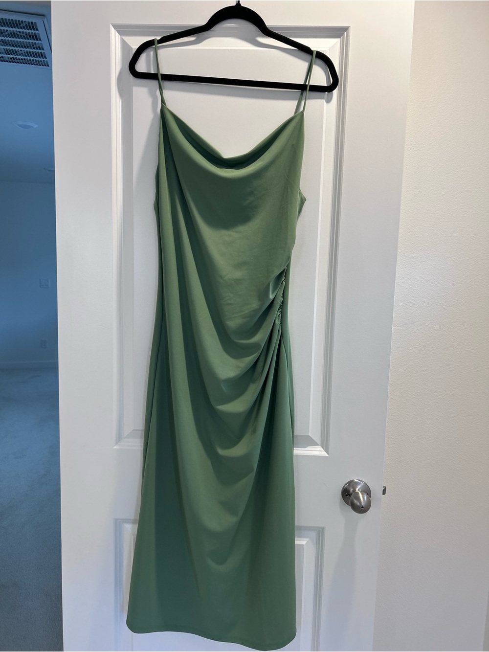 ZARA - Green Draped Slip Dress